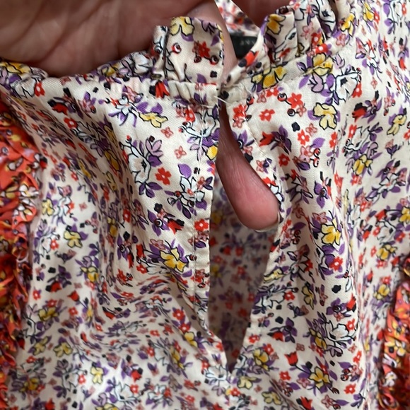 Ann Taylor Floral Ditsy sleeveless ruffle top - Picture 8 of 12